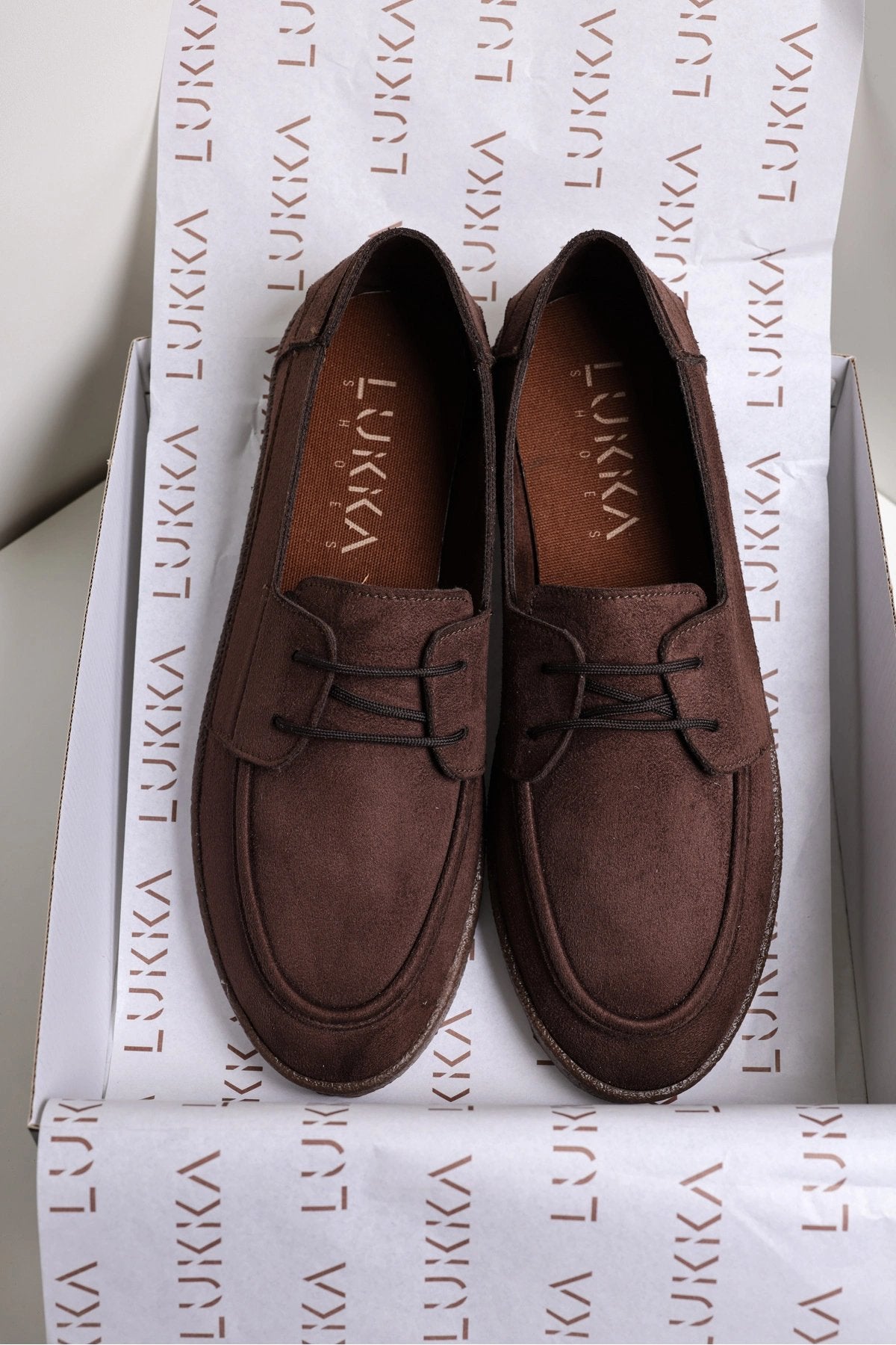 Rosa Erkek Suni Beyaz Garnili Deri Bağcıklı Loafer Günlük Casual Ayakkabı