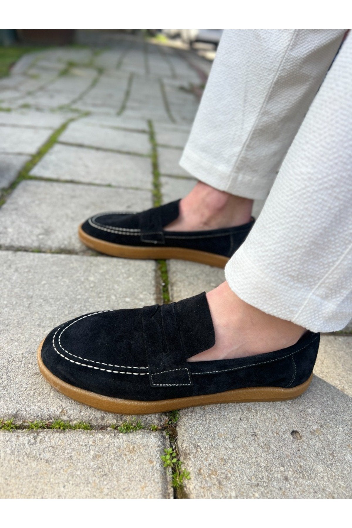 Ember Hakiki Deri Haki Loafer ayakkabı