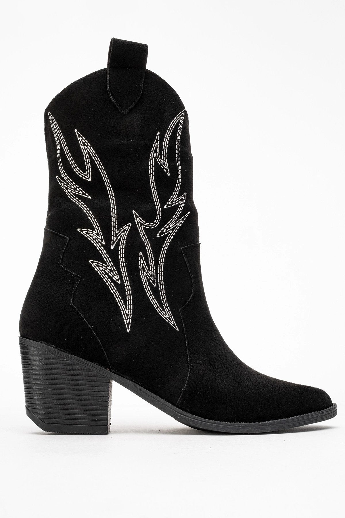 Carla Kadın Bej Süet Nakışlı Dallas Western Kovboy Bot