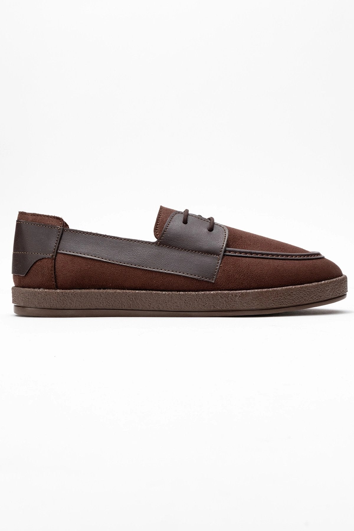Rosa Erkek Suni Beyaz Garnili Deri Bağcıklı Loafer Günlük Casual Ayakkabı
