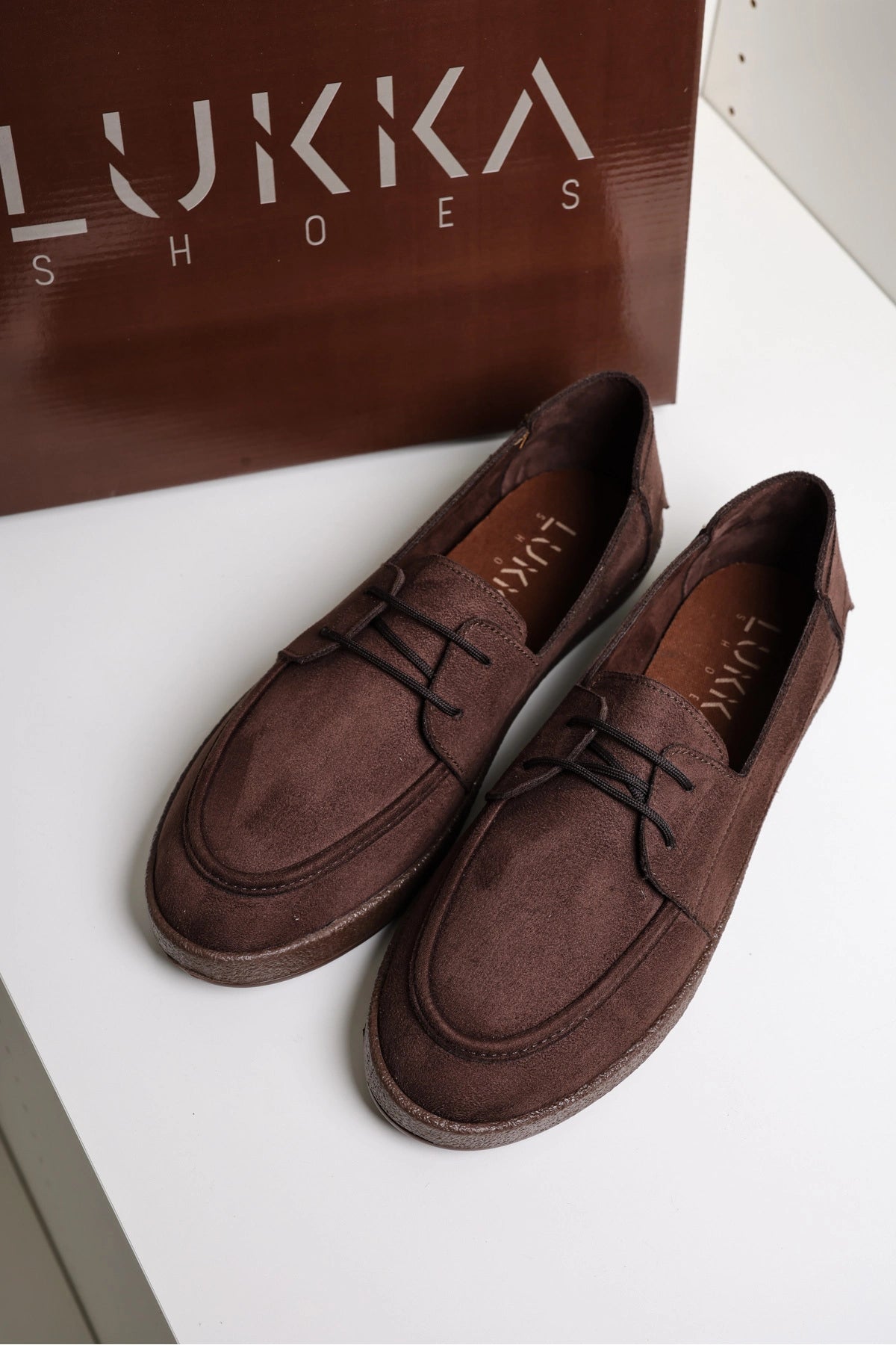 Rosa Erkek Acı Kahve Süet Bağcıklı Loafer Günlük Casual Ayakkabı