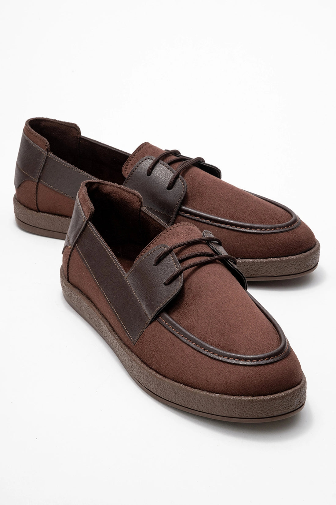 Rosa Erkek Acı Kahve Süet Garnili Bağcıklı Loafer Günlük Casual Ayakkabı