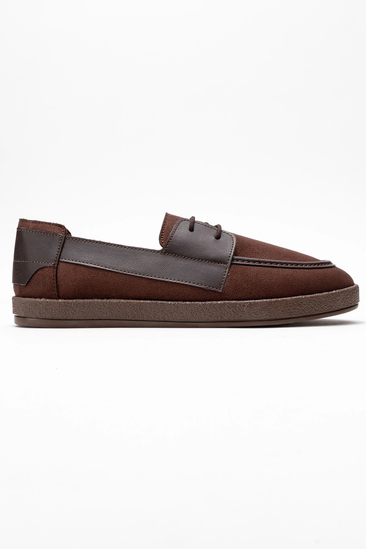 Rosa Erkek Acı Kahve Süet Garnili Bağcıklı Loafer Günlük Casual Ayakkabı