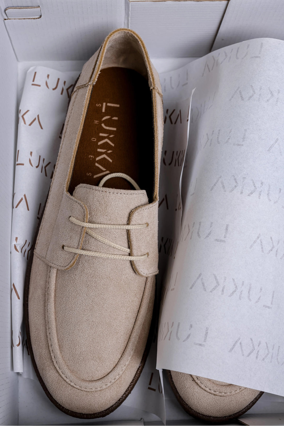 Rosa Erkek Bej Süet Bağcıklı Loafer Günlük Casual Ayakkabı