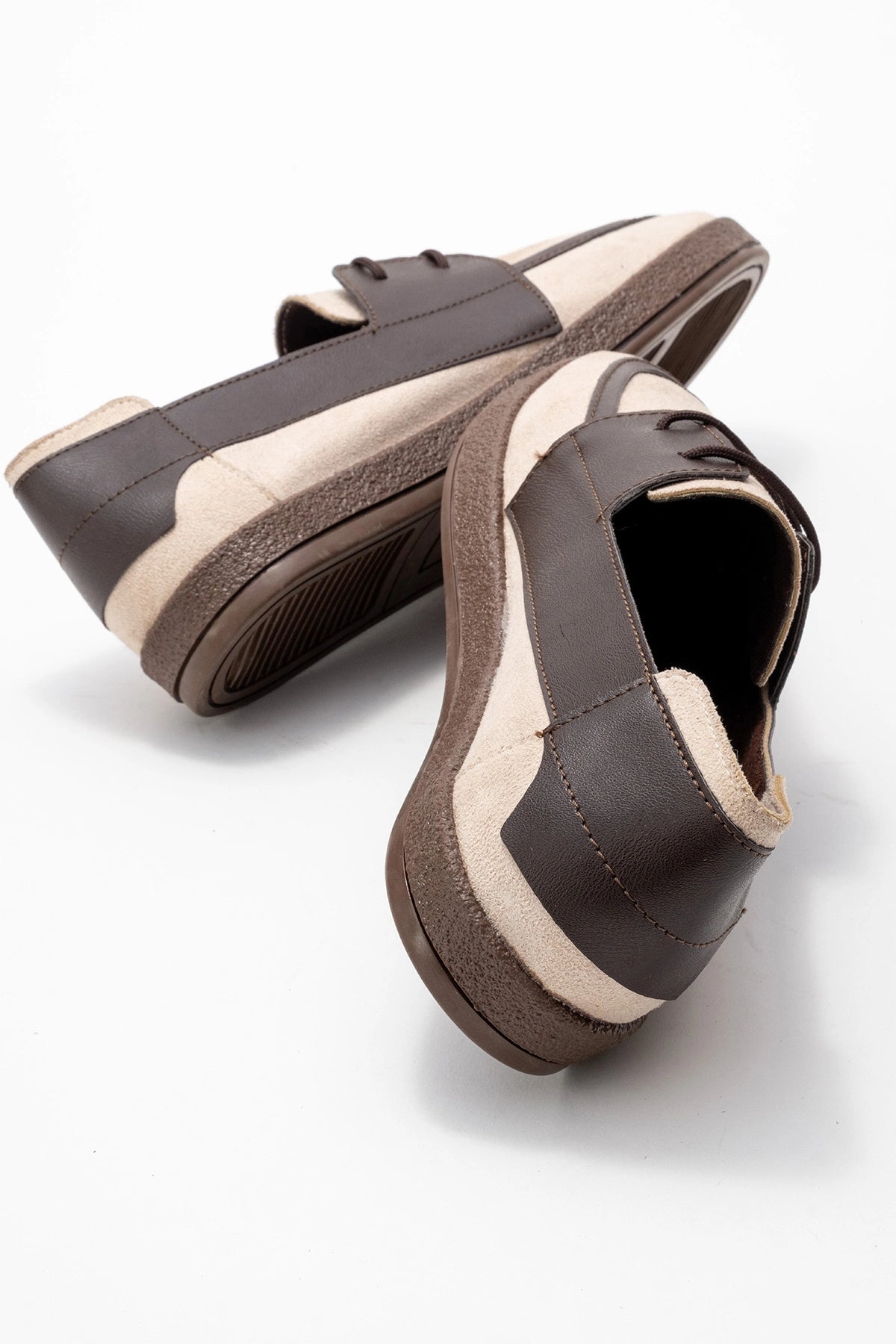 Rosa Erkek Bej Süet Garnili Bağcıklı Loafer Günlük Casual Ayakkabı