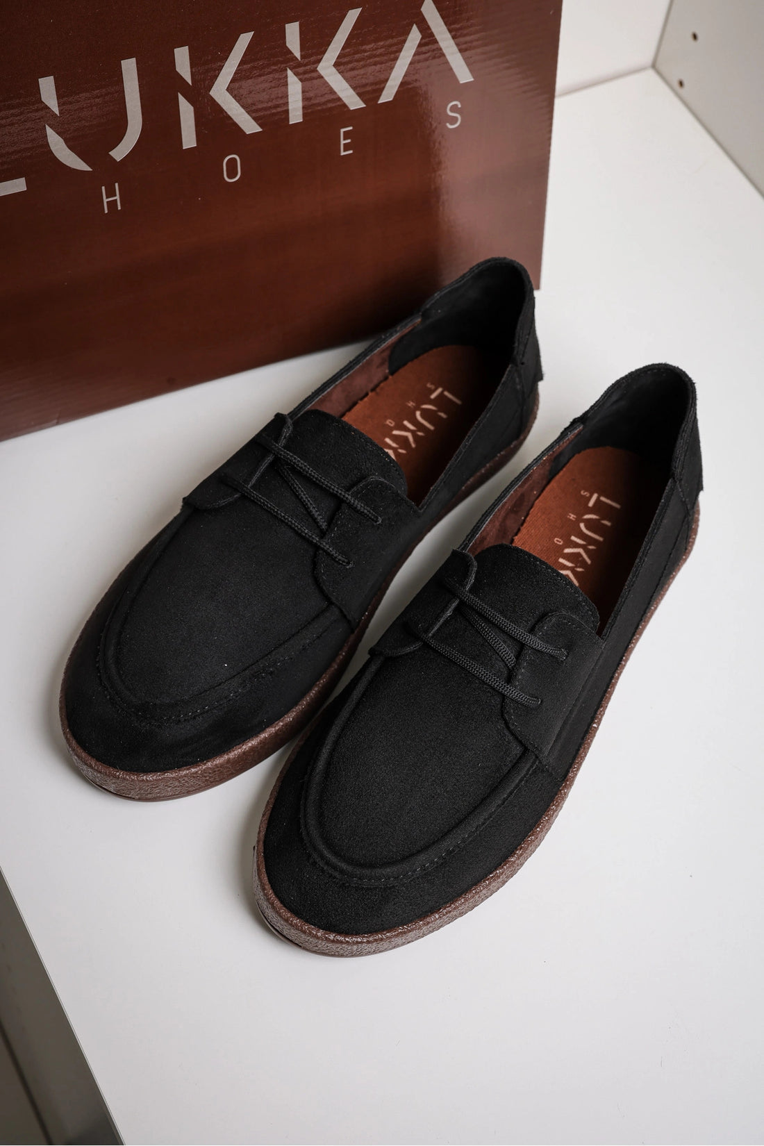 Rosa Erkek Siyah Süet Bağcıklı Loafer Günlük Casual Ayakkabı