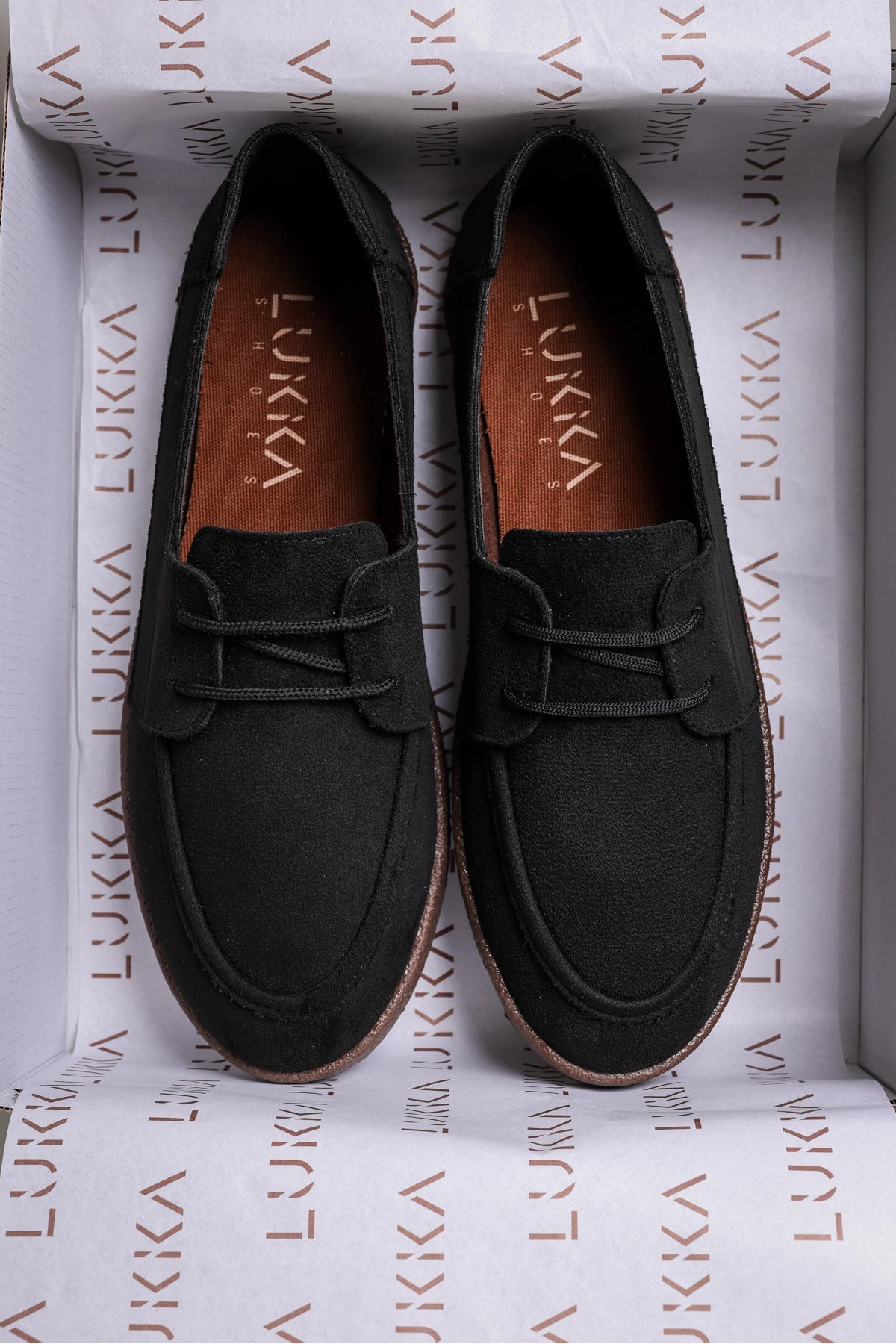Rosa Erkek Siyah Süet Bağcıklı Loafer Günlük Casual Ayakkabı
