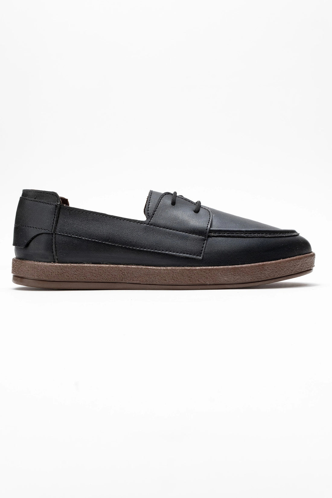 Rosa Erkek Siyah Suni Deri Bağcıklı Loafer Günlük Casual Ayakkabı