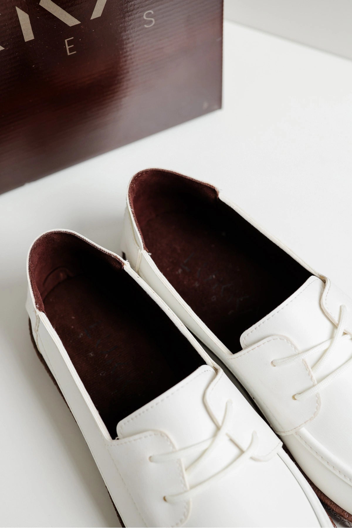 Rosa Erkek Suni Beyaz Deri Bağcıklı Loafer Günlük Casual Ayakkabı