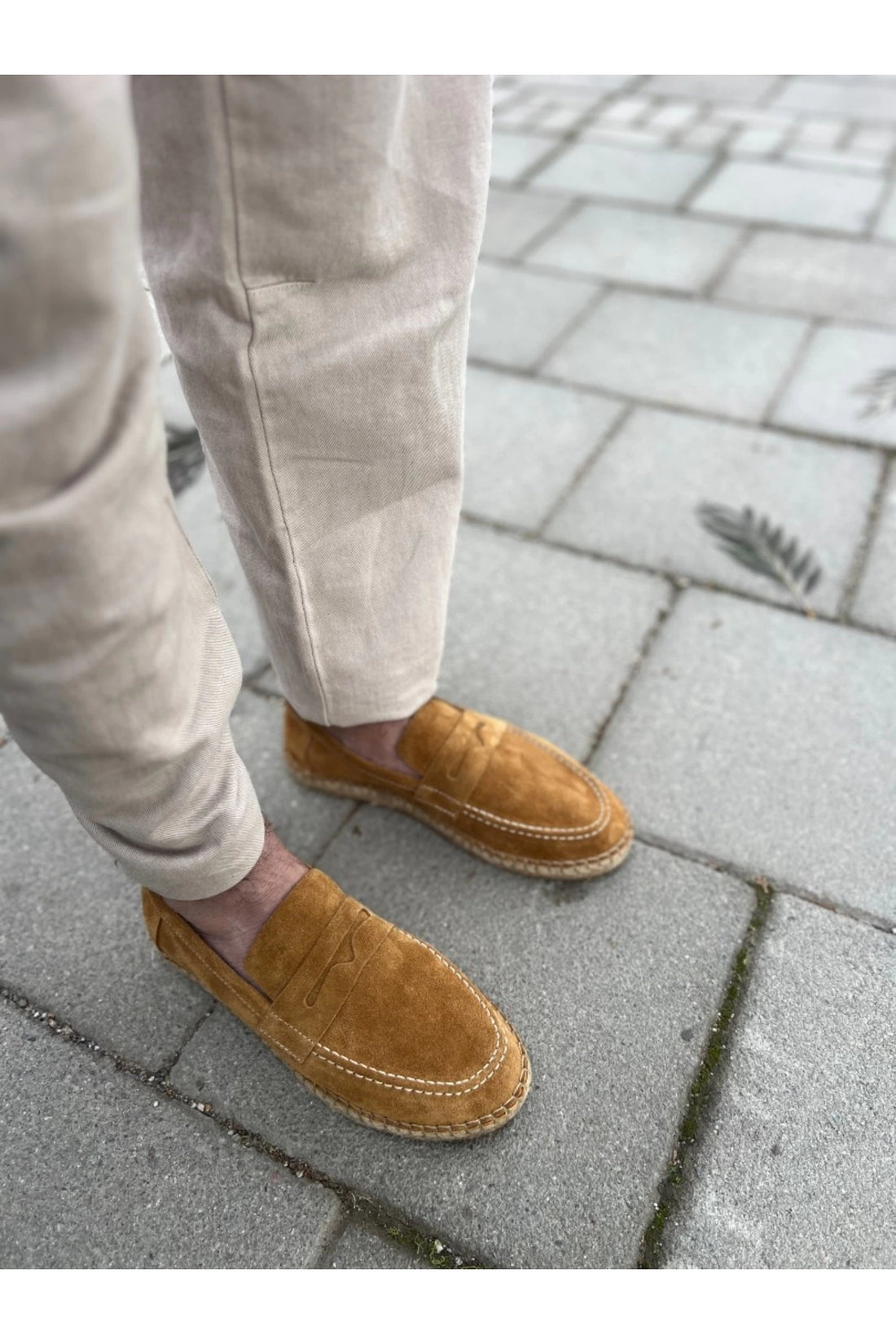 Rose Hakiki Deri Camel Süet Loafer