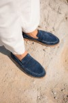 Erkek Hakiki Deri Mavi Süet Loafer Erkek Hakiki Deri Mavi Süet Loafer