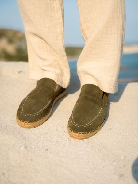 Erkek Hakiki Deri Haki Süet Loafer Erkek Hakiki Deri Haki Süet Loafer