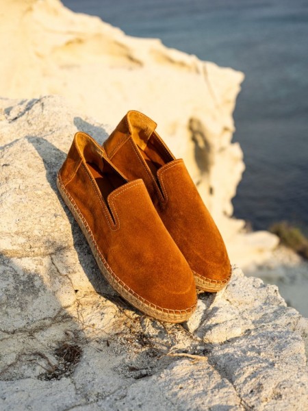 Erkek Hakiki Deri Taba Lastikli Espadril Erkek Hakiki Deri Taba Lastikli Espadril