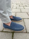 Lotus Erkek Suni Deri Mavi Loafer Espadril