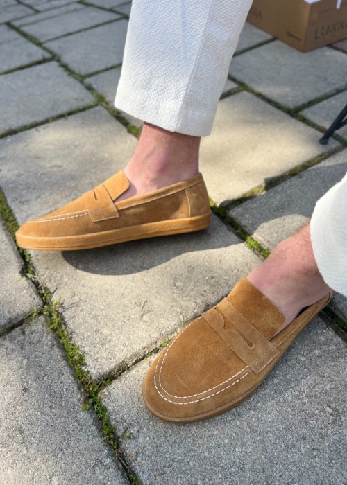 Ember Hakiki Deri Camel Loafer ayakkabı