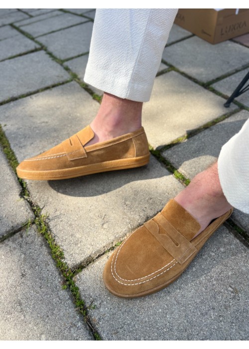 Ember Hakiki Deri Camel Loafer ayakkabı