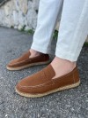 Lotus Erkek Suni Deri Taba Loafer Espadril