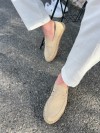 Lotus Erkek Suni Deri Bej Loafer Espadril